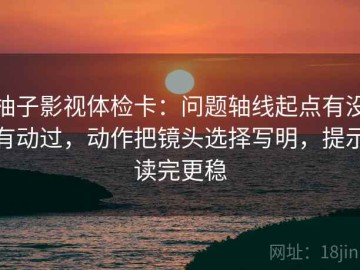 柚子影视体检卡：问题轴线起点有没有动过，动作把镜头选择写明，提示读完更稳