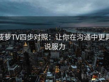 菠萝TV四步对照：让你在沟通中更具说服力