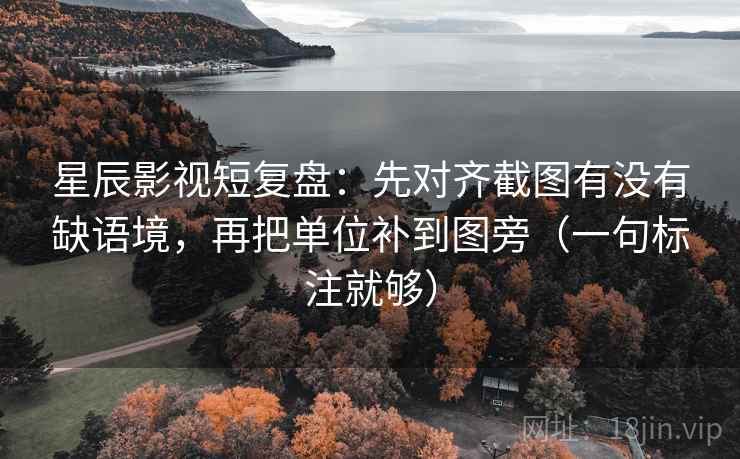 星辰影视短复盘：先对齐截图有没有缺语境，再把单位补到图旁（一句标注就够）